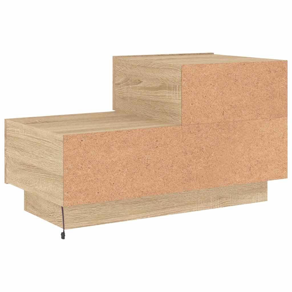 Noćni ormarić s LED svjetlima boja hrasta sonome 70x36x40,5 cm