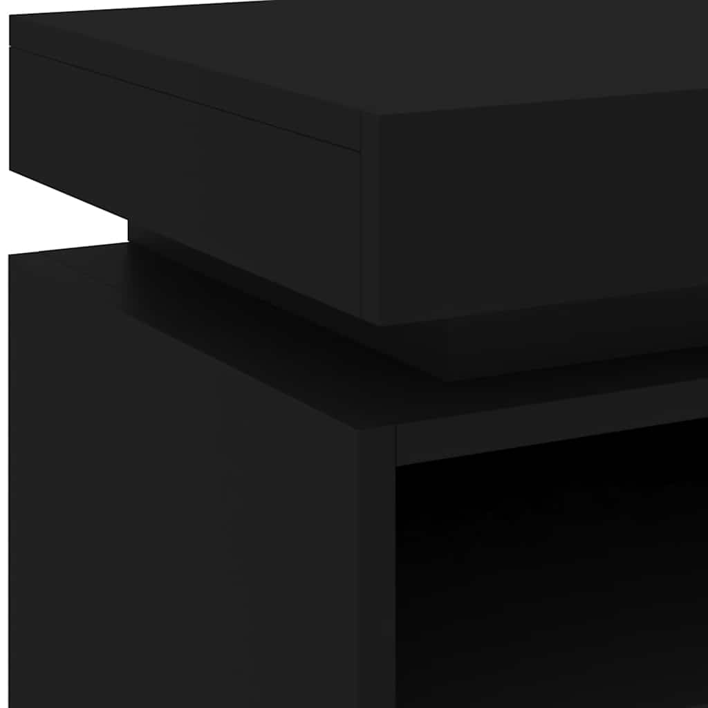 Noćni ormarići s LED svjetlima 2 kom crni 40x39x48,5 cm