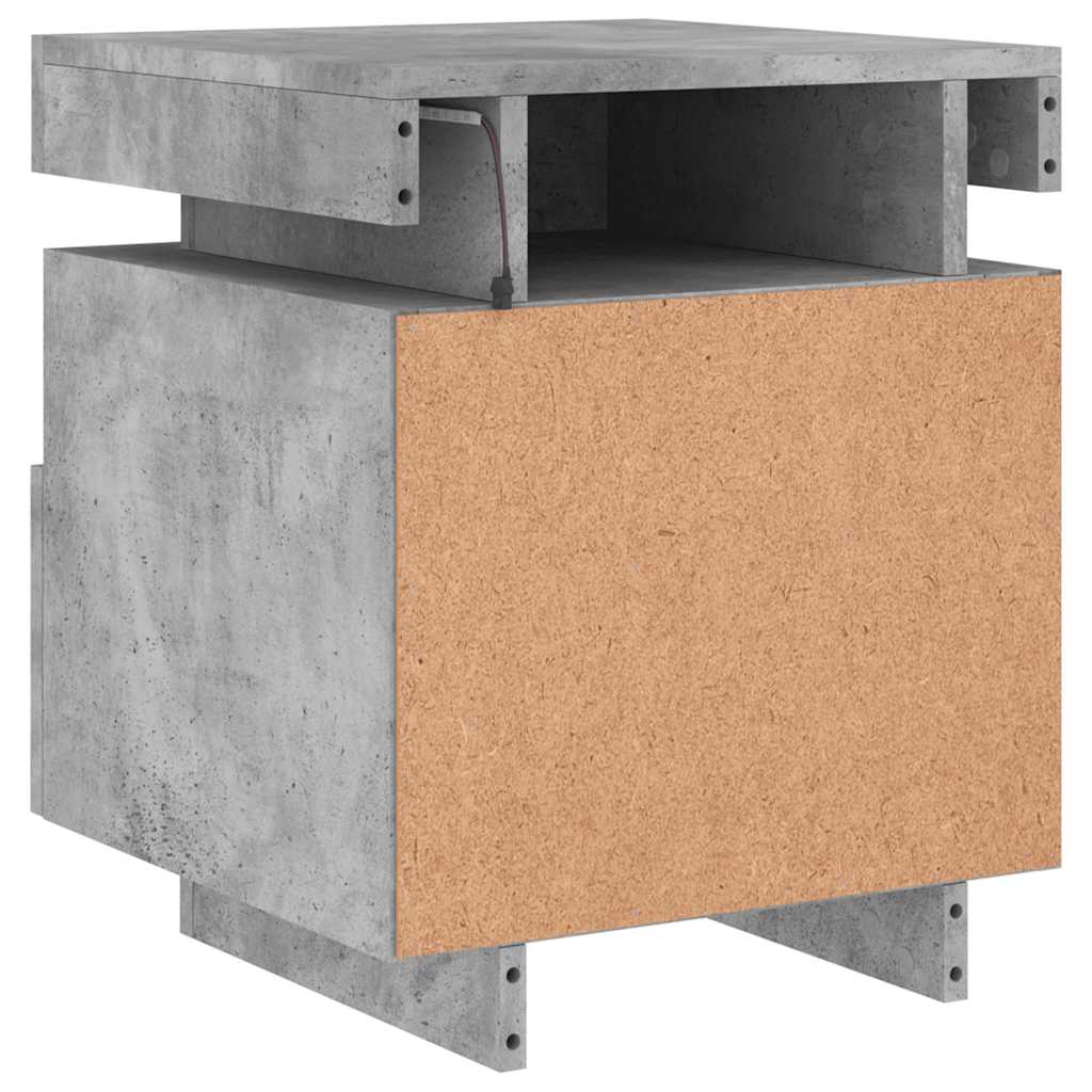 Noćni ormarići s LED svjetlima 2 kom boja betona 40x39x48,5 cm