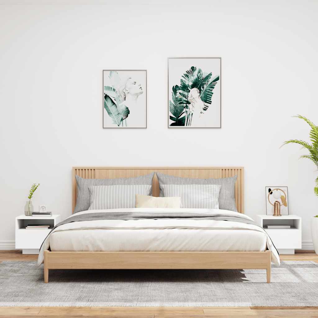 Noćni ormarići s LED svjetlima 2 kom bijeli 40 x 39 x 37 cm
