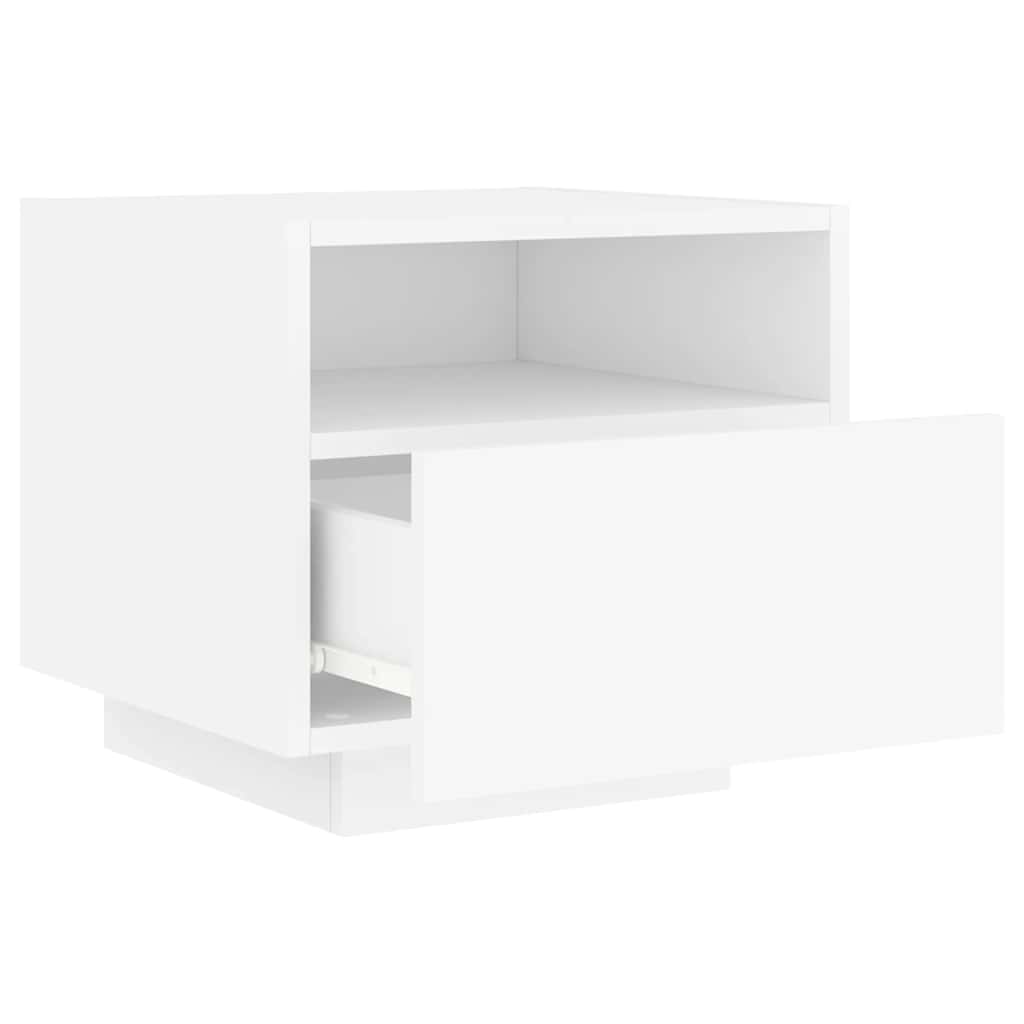 Noćni ormarići s LED svjetlima 2 kom bijeli 40 x 39 x 37 cm