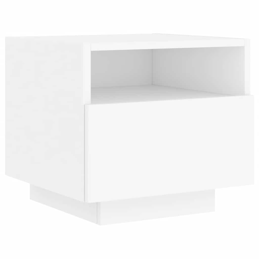 Noćni ormarići s LED svjetlima 2 kom bijeli 40 x 39 x 37 cm