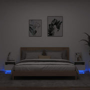 Noćni ormarići s LED svjetlima 2 kom bijeli 40 x 39 x 37 cm