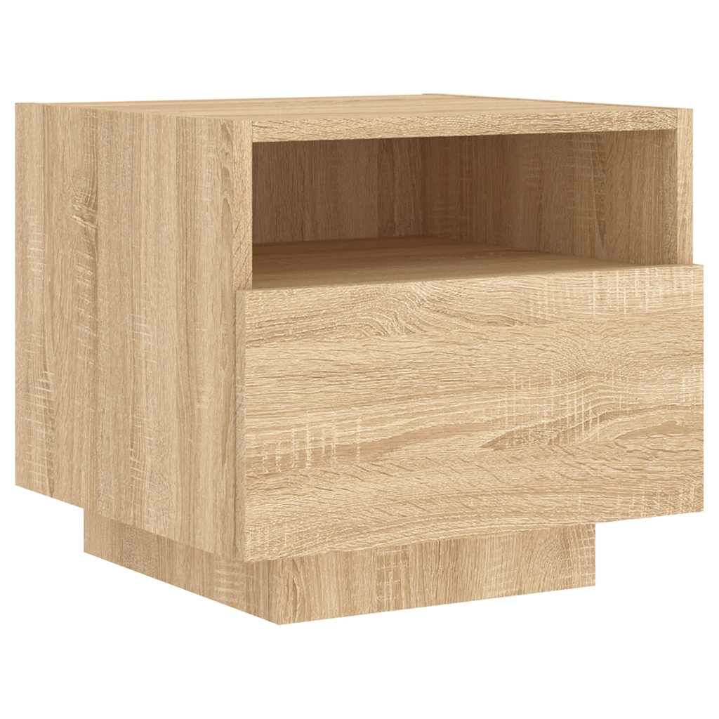 Noćni ormarić s LED svjetlima boja hrasta sonome 40x39x37 cm