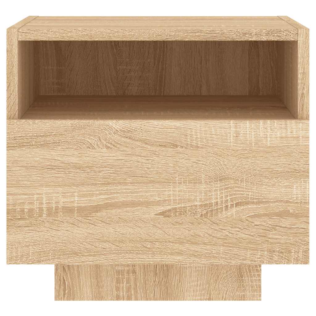 Noćni ormarić s LED svjetlima boja hrasta sonome 40x39x37 cm