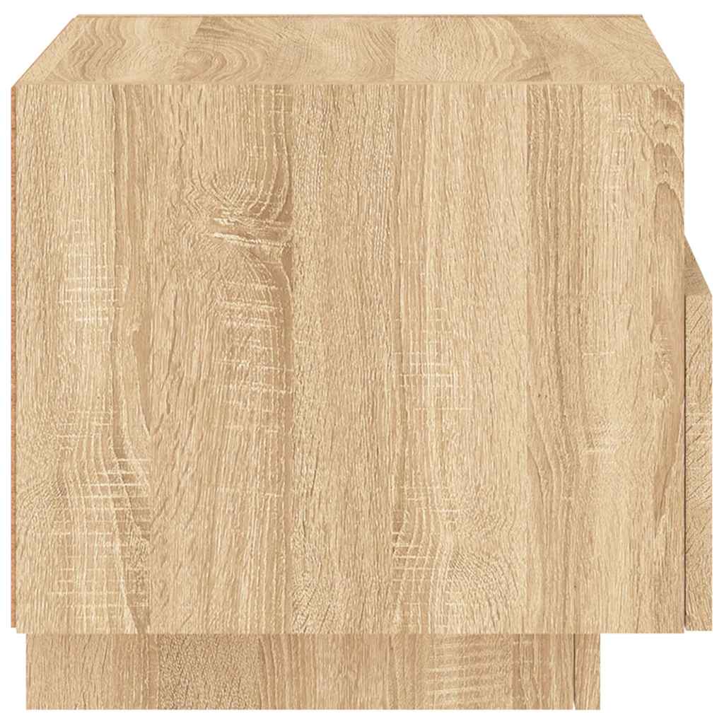 Noćni ormarić s LED svjetlima boja hrasta sonome 40x39x37 cm