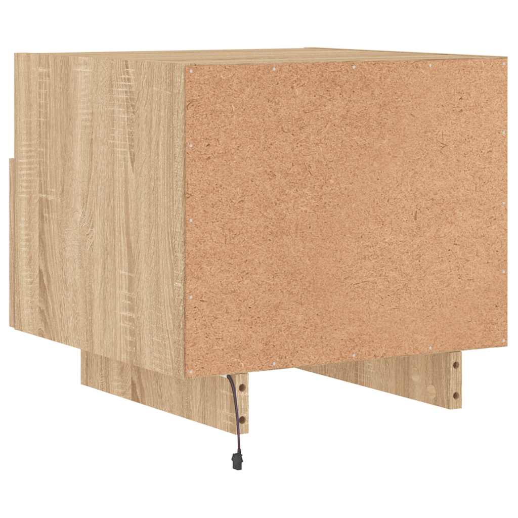 Noćni ormarić s LED svjetlima boja hrasta sonome 40x39x37 cm