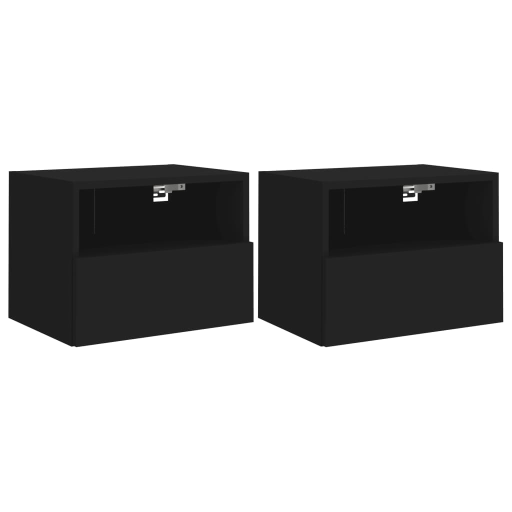Zidni TV ormarići 2 kom crni 40 x 30 x 30 cm konstruirano drvo