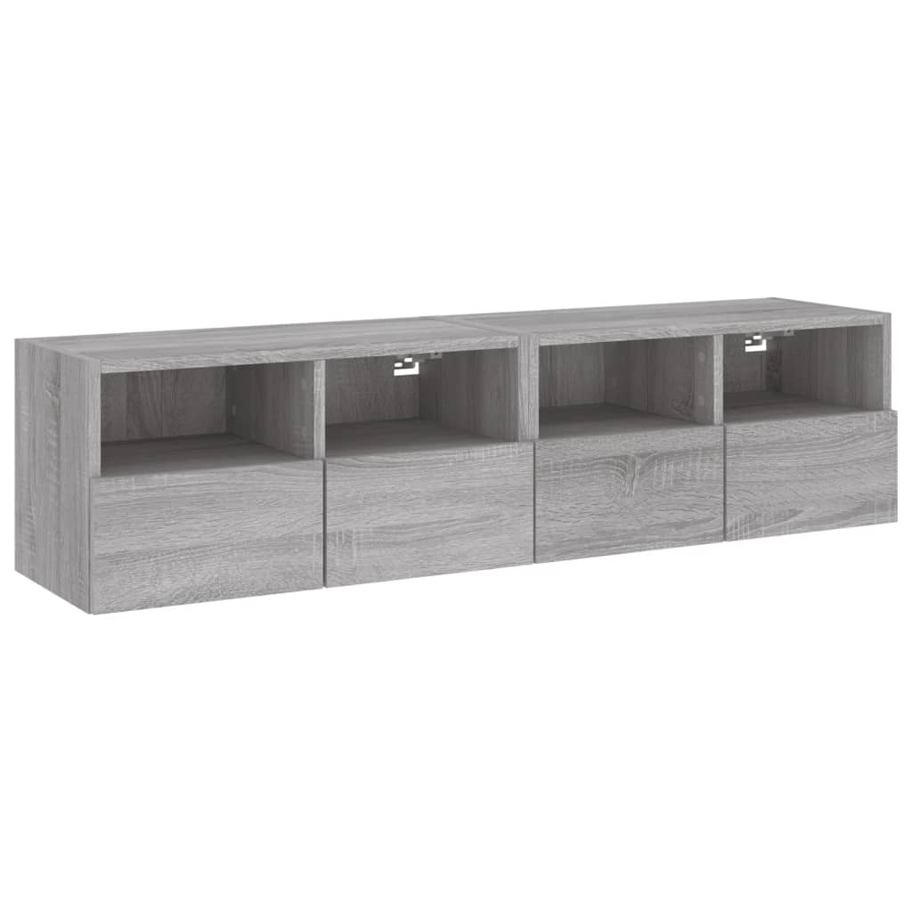 Zidni TV ormarići 2 kom siva boja hrasta 60 x 30 x 30 cm drveni