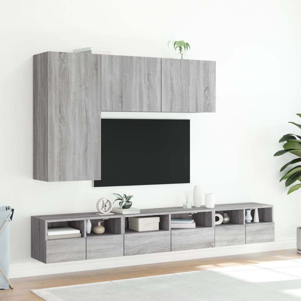 Zidni TV ormarići 2 kom siva boja hrasta 60 x 30 x 30 cm drveni