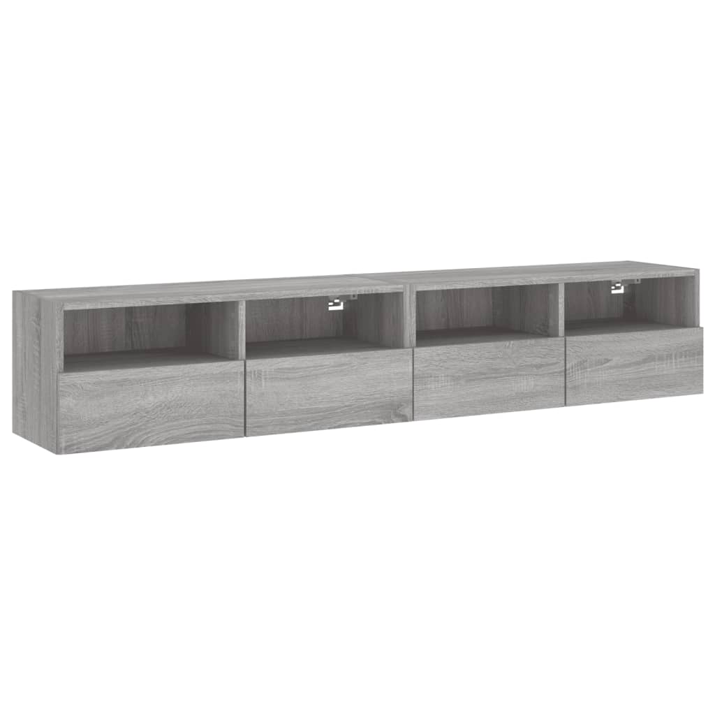 Zidni TV ormarići 2 kom siva boja hrasta 80 x 30 x 30 cm drveni