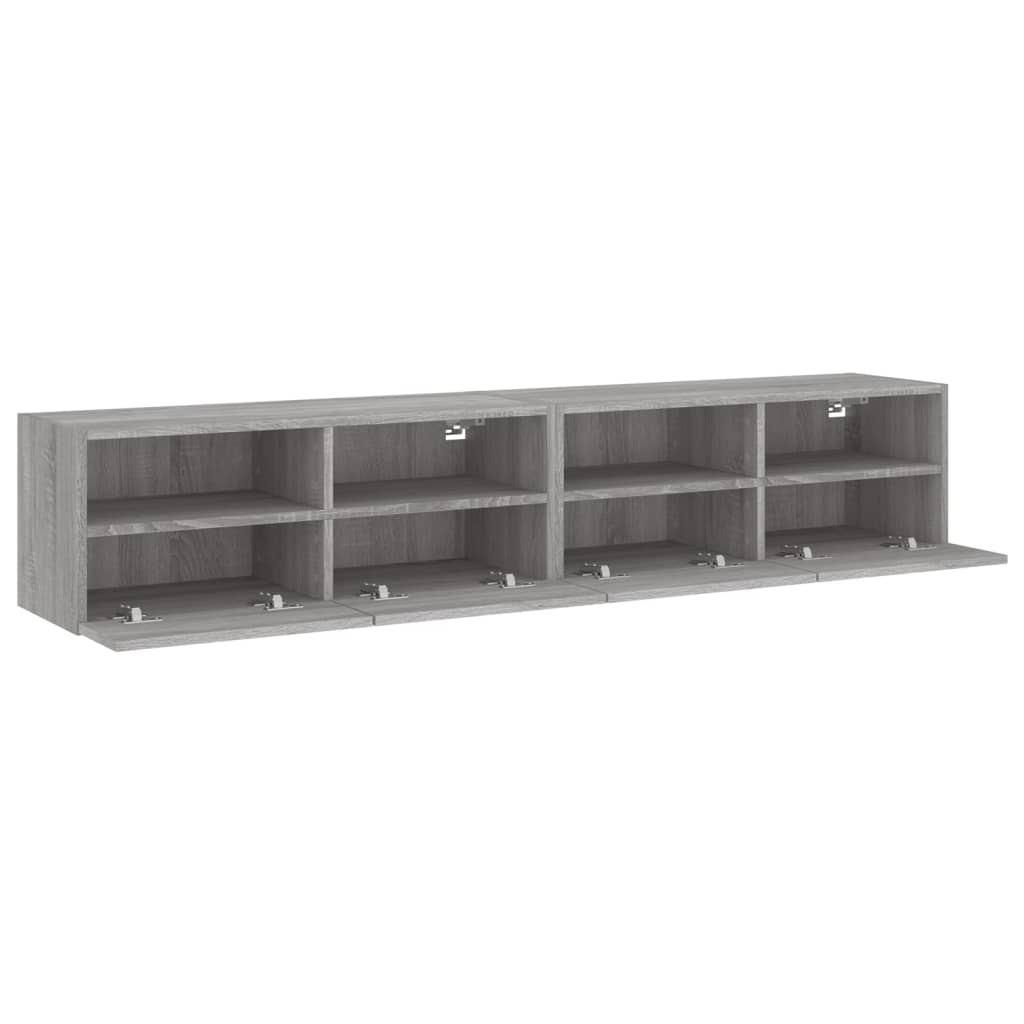 Zidni TV ormarići 2 kom siva boja hrasta 80 x 30 x 30 cm drveni
