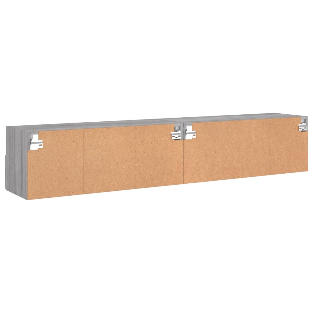 Zidni TV ormarići 2 kom siva boja hrasta 80 x 30 x 30 cm drveni