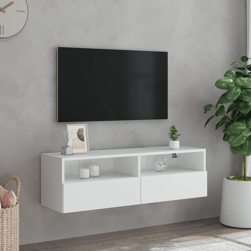 Zidni TV ormarić bijeli 100 x 30 x 30 cm od konstruiranog drva