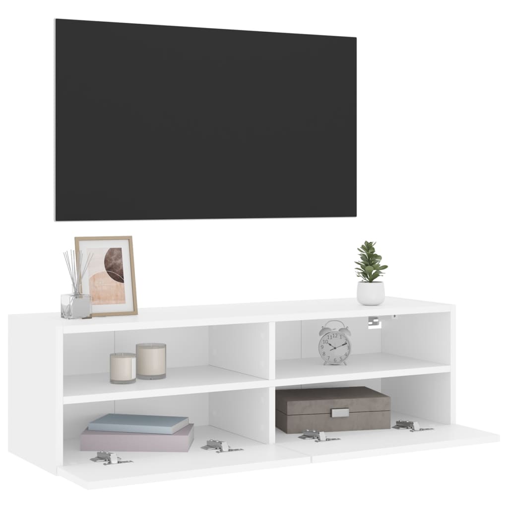 Zidni TV ormarić bijeli 100 x 30 x 30 cm od konstruiranog drva