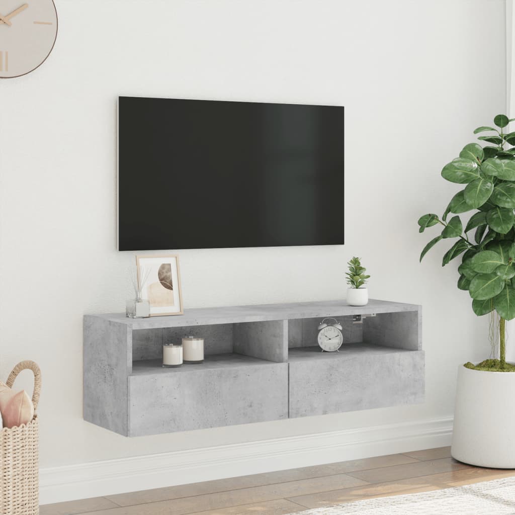 Zidni TV ormarić boja betona 100 x 30 x 30 cm konstruirano drvo