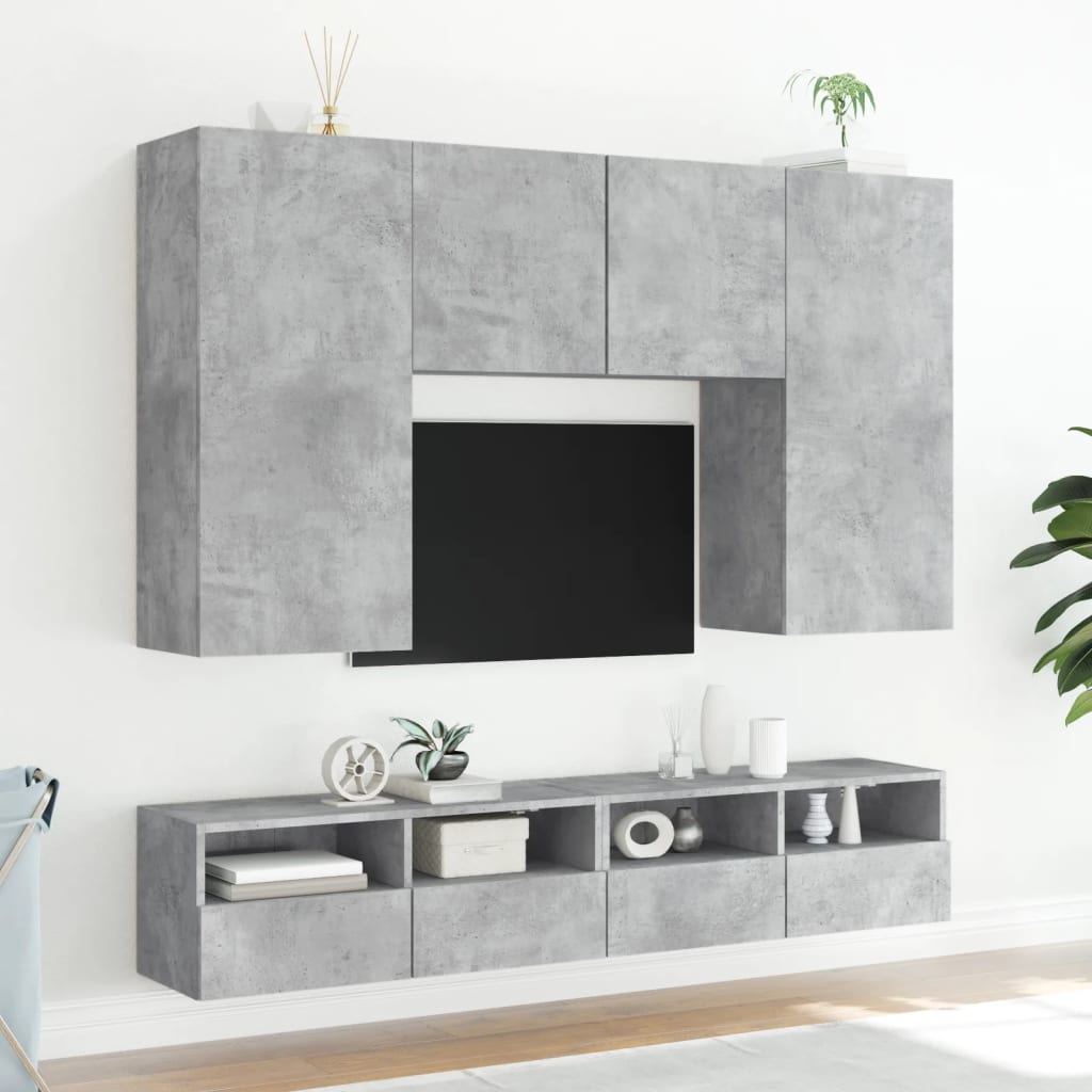Zidni TV ormarić boja betona 100 x 30 x 30 cm konstruirano drvo