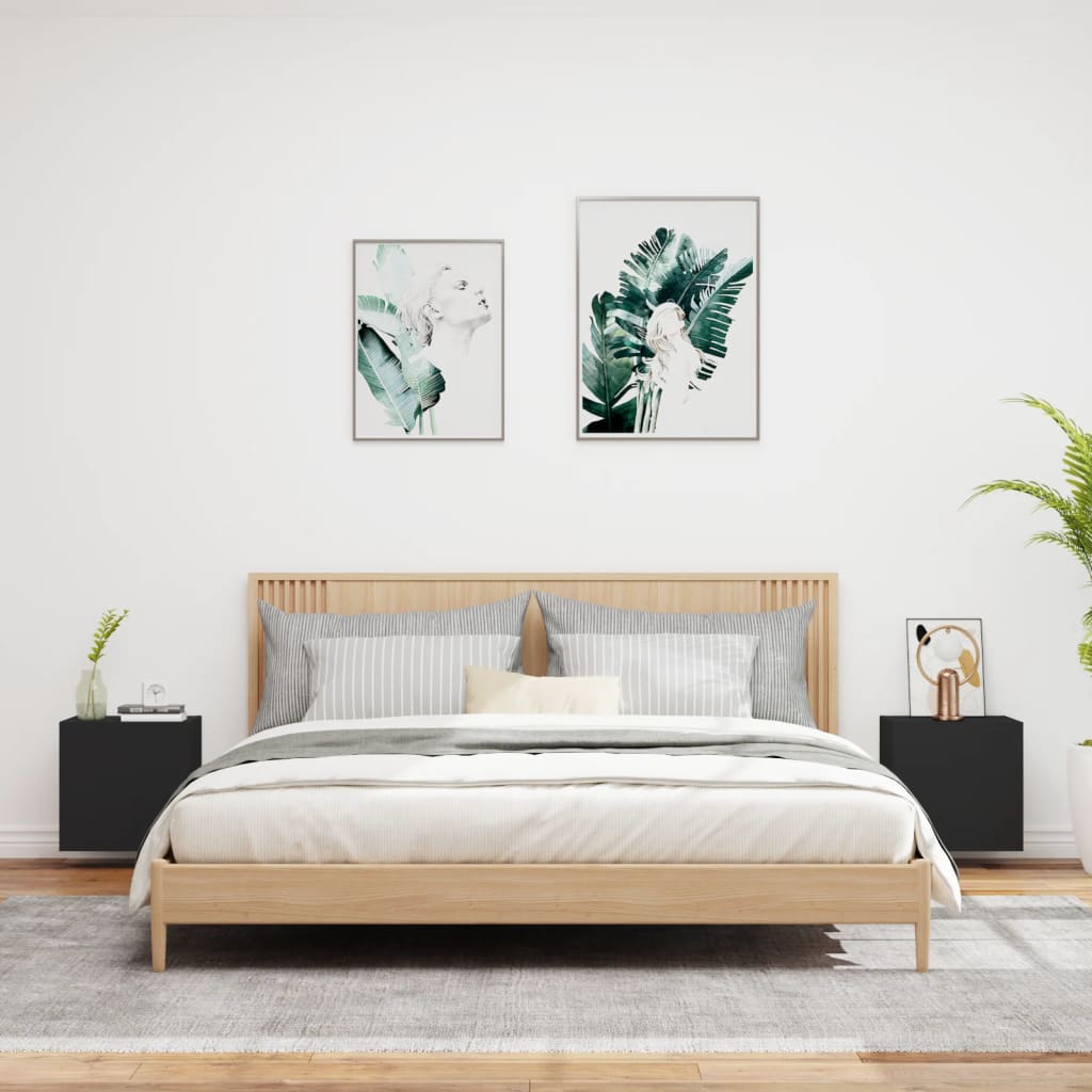 Zidni TV ormarići 2 kom crni 40,5x30x40 cm konstruirano drvo