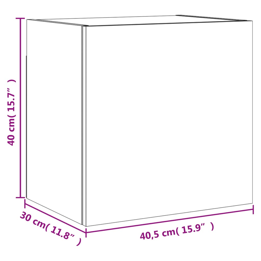Zidni TV ormarići 2 kom crni 40,5x30x40 cm konstruirano drvo