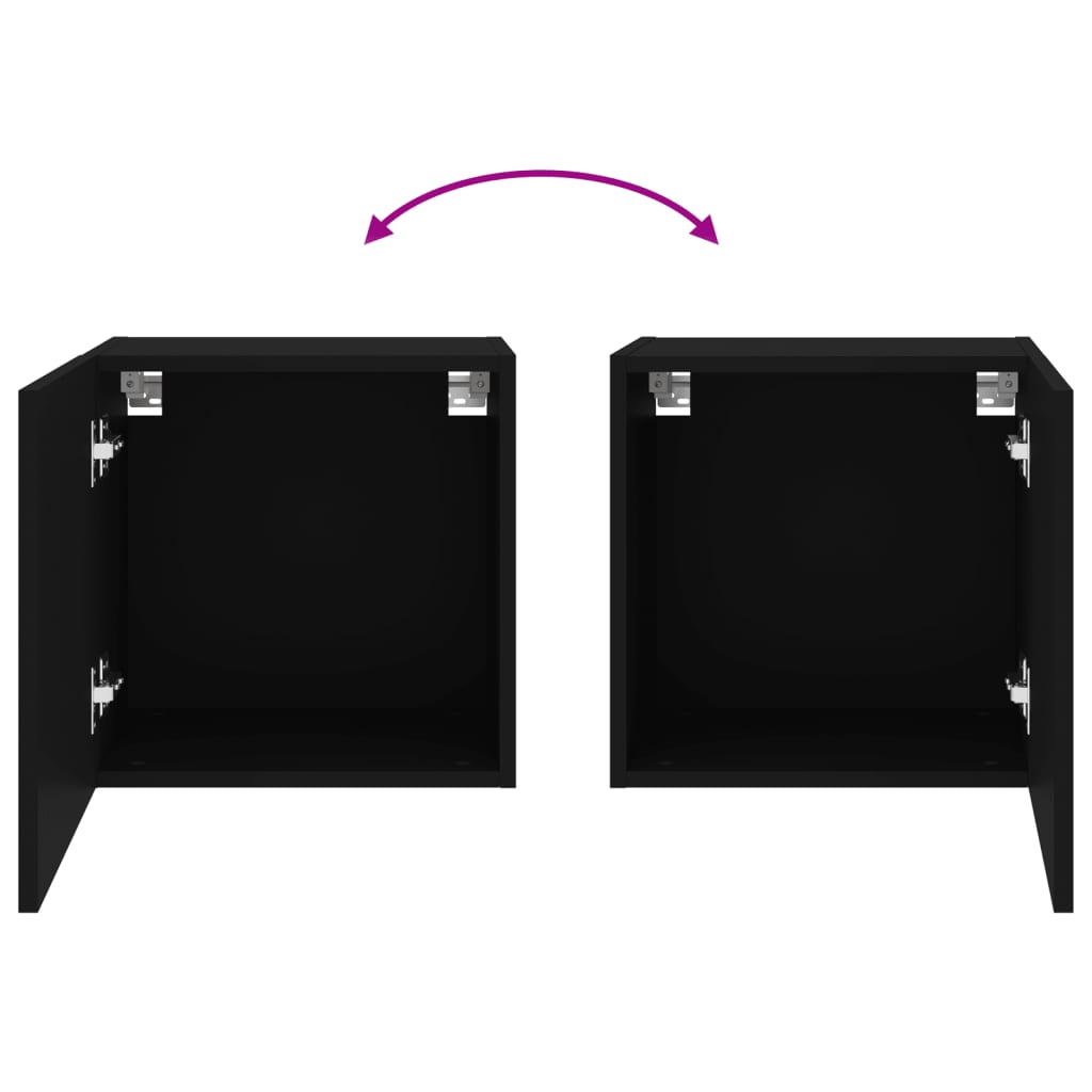 Zidni TV ormarići 2 kom crni 40,5x30x40 cm konstruirano drvo