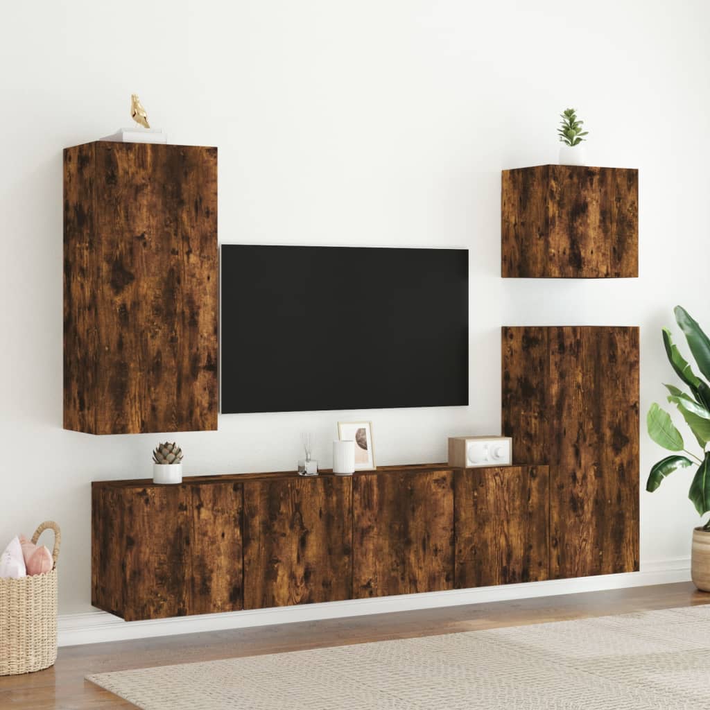 Zidni TV ormarići 2 kom boja dimljenog hrasta 80x30x41 cm