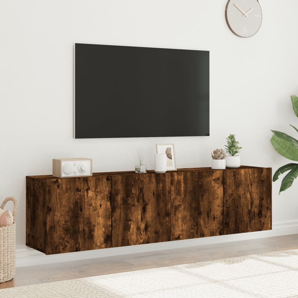 Zidni TV ormarići 2 kom boja dimljenog hrasta 80x30x41 cm