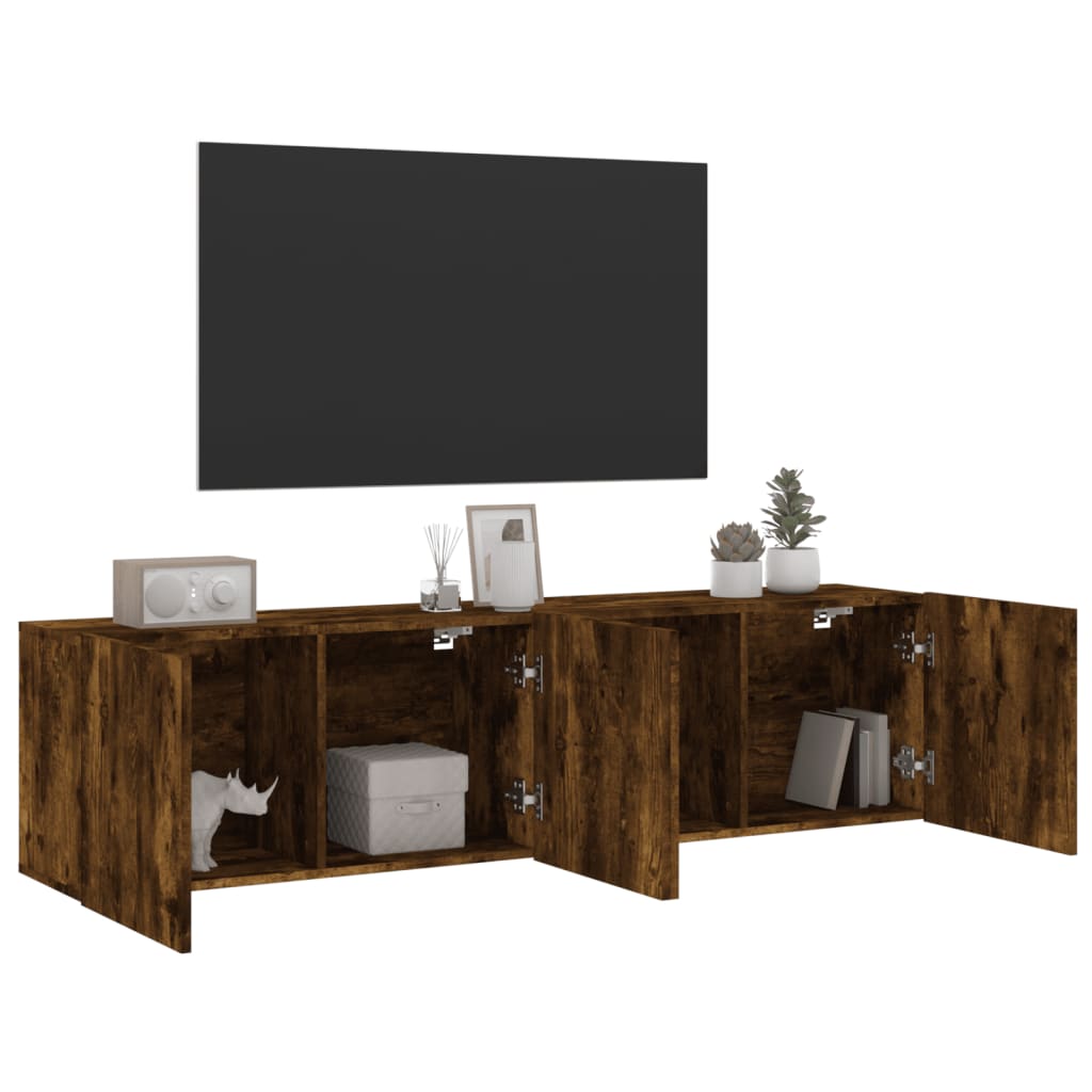 Zidni TV ormarići 2 kom boja dimljenog hrasta 80x30x41 cm