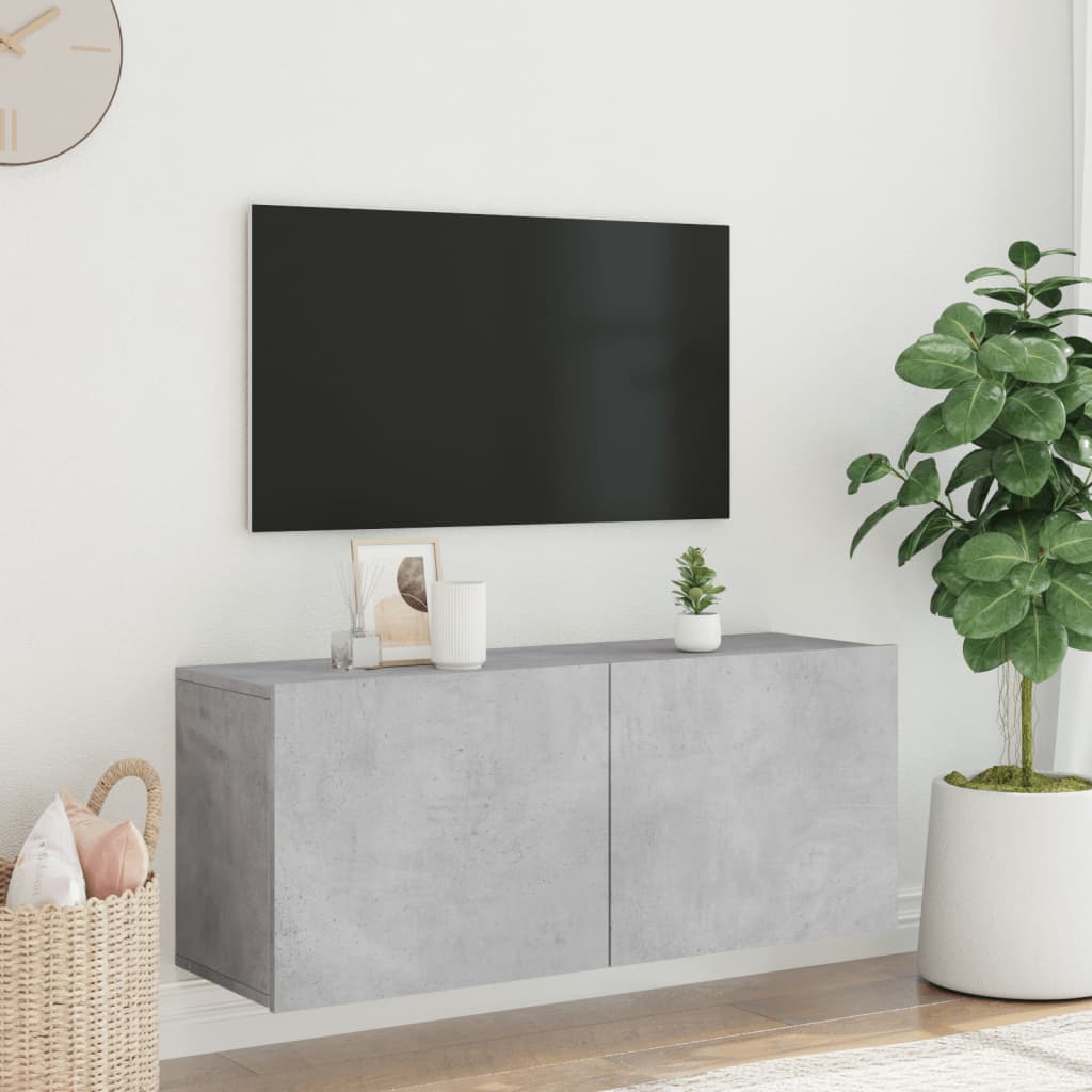 Zidni TV ormarić sivi boja betona 100x30x41 cm