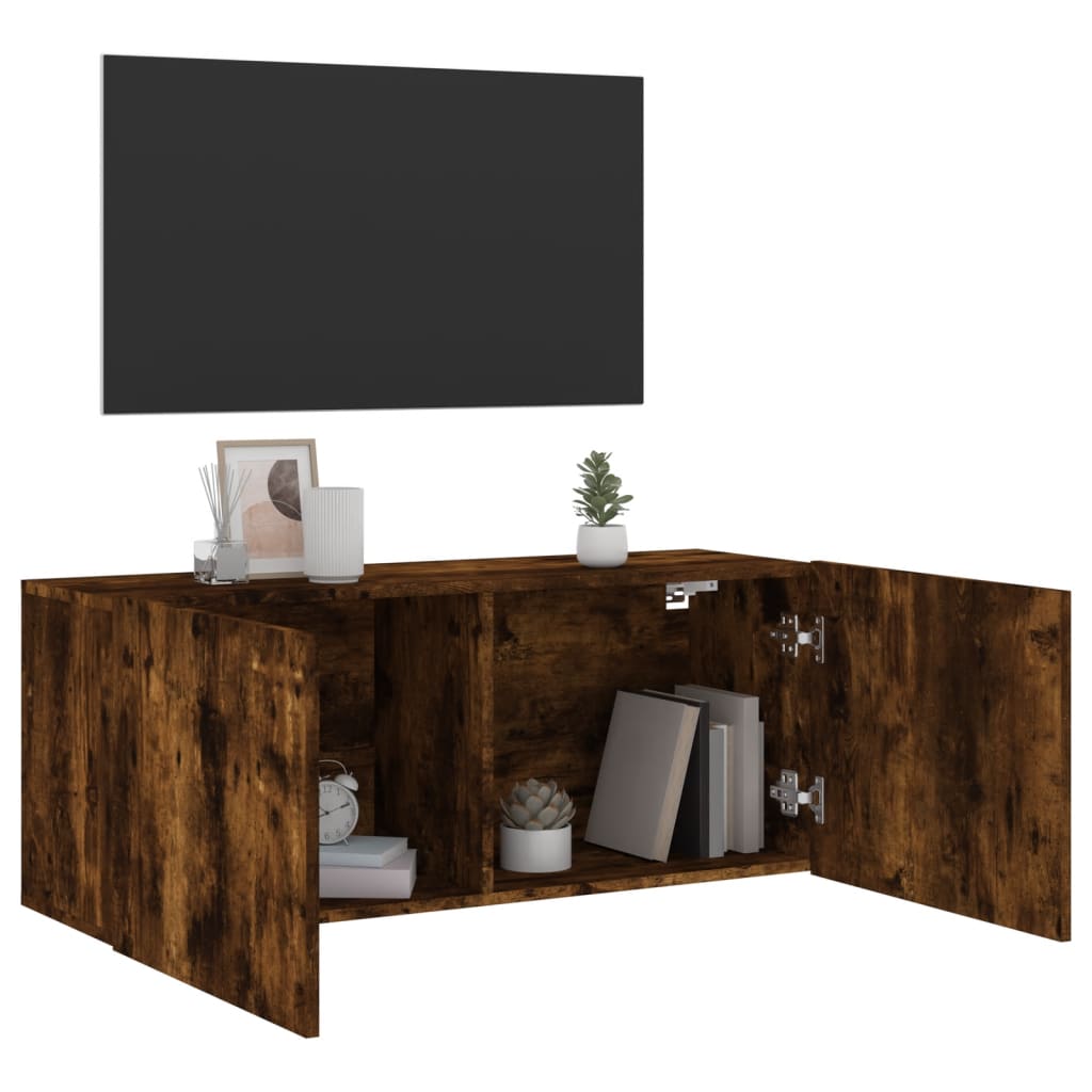 Zidni TV ormarić boja dimljenog hrasta 100x30x41 cm