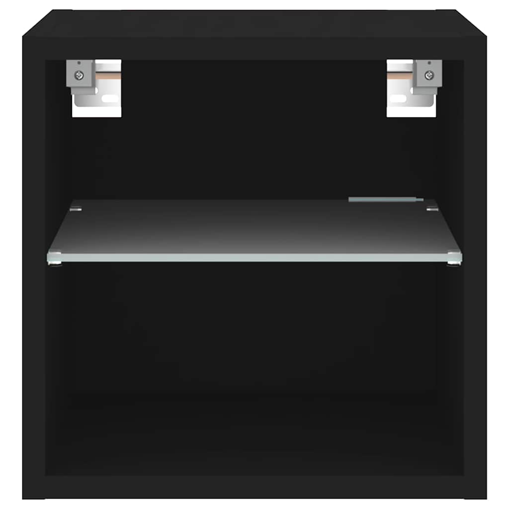 Zidni TV ormarić s LED svjetlima crni 30 x 28,5 x 30 cm