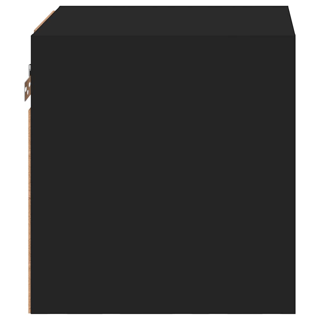 Zidni TV ormarić s LED svjetlima crni 30 x 28,5 x 30 cm