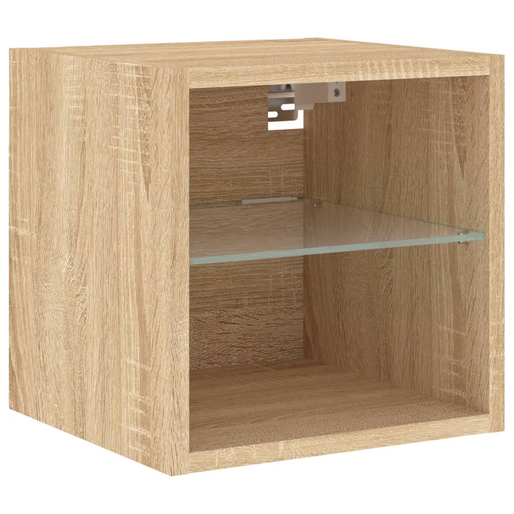 Zidni TV ormarić s LED svjetlima boja hrasta 30 x 28,5 x 30 cm