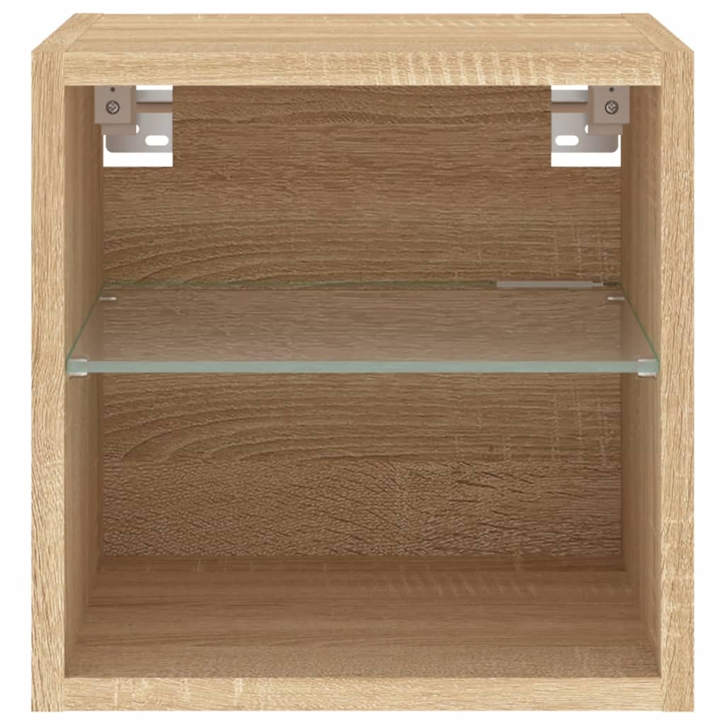 Zidni TV ormarić s LED svjetlima boja hrasta 30 x 28,5 x 30 cm