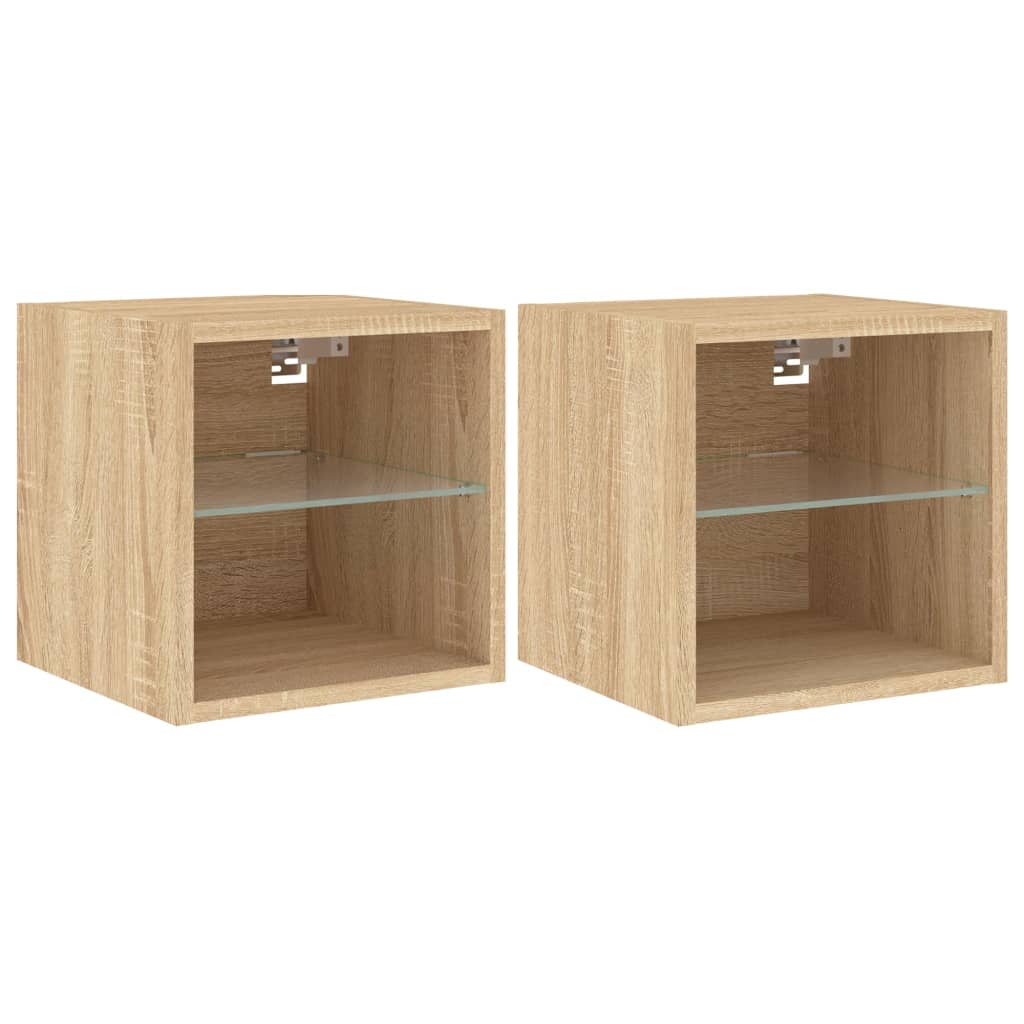 Zidni TV ormarići LED 2 kom boja hrasta sonome 30x28,5x30 cm