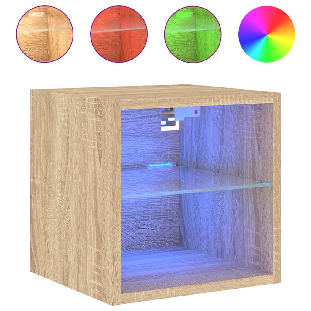 Zidni TV ormarići LED 2 kom boja hrasta sonome 30x28,5x30 cm