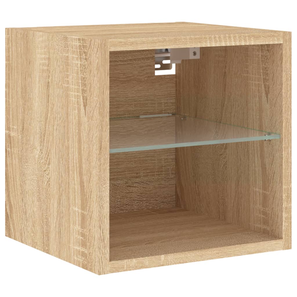Zidni TV ormarići LED 2 kom boja hrasta sonome 30x28,5x30 cm