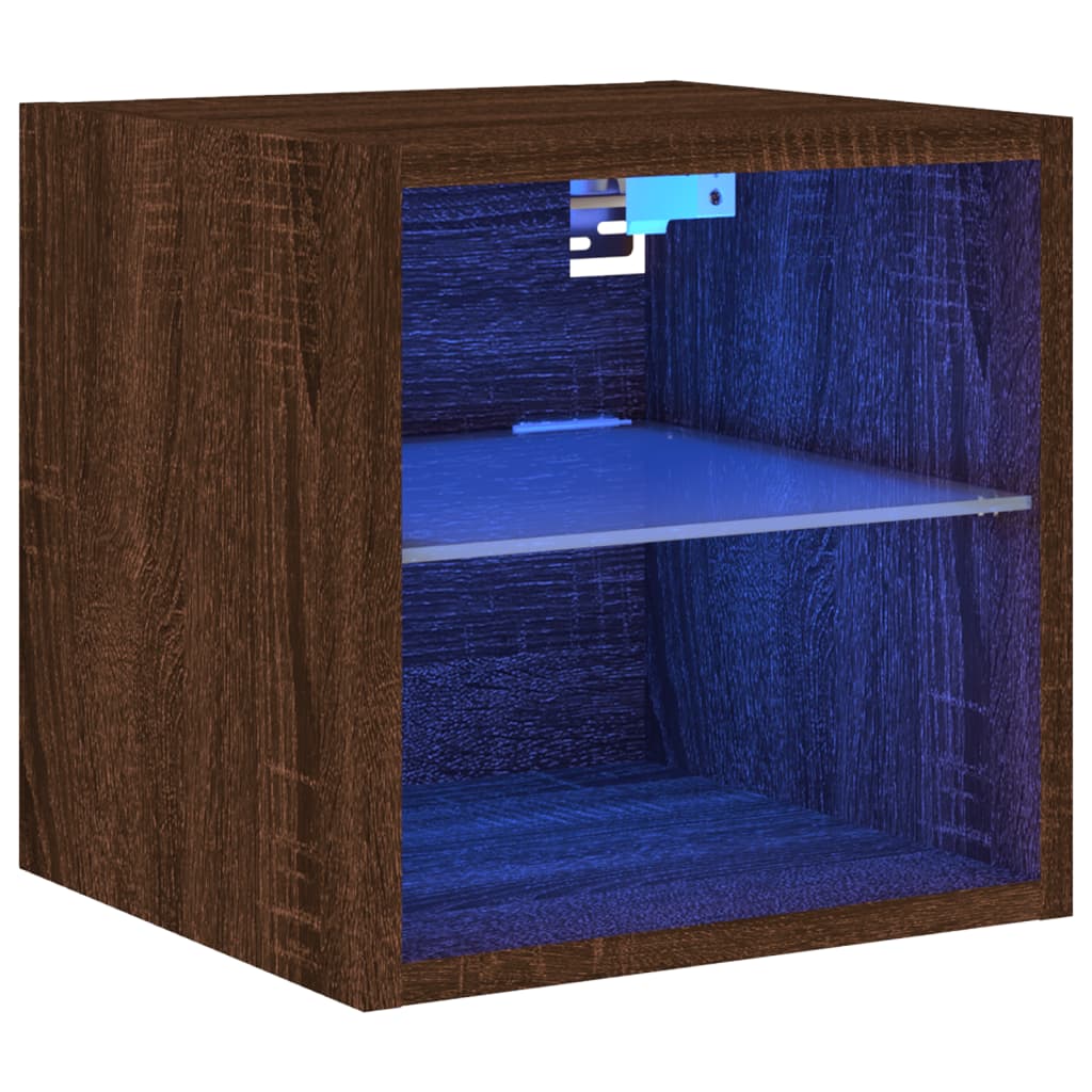 Zidni TV ormarić s LED svjetlima boja hrasta 30 x 28,5 x 30 cm