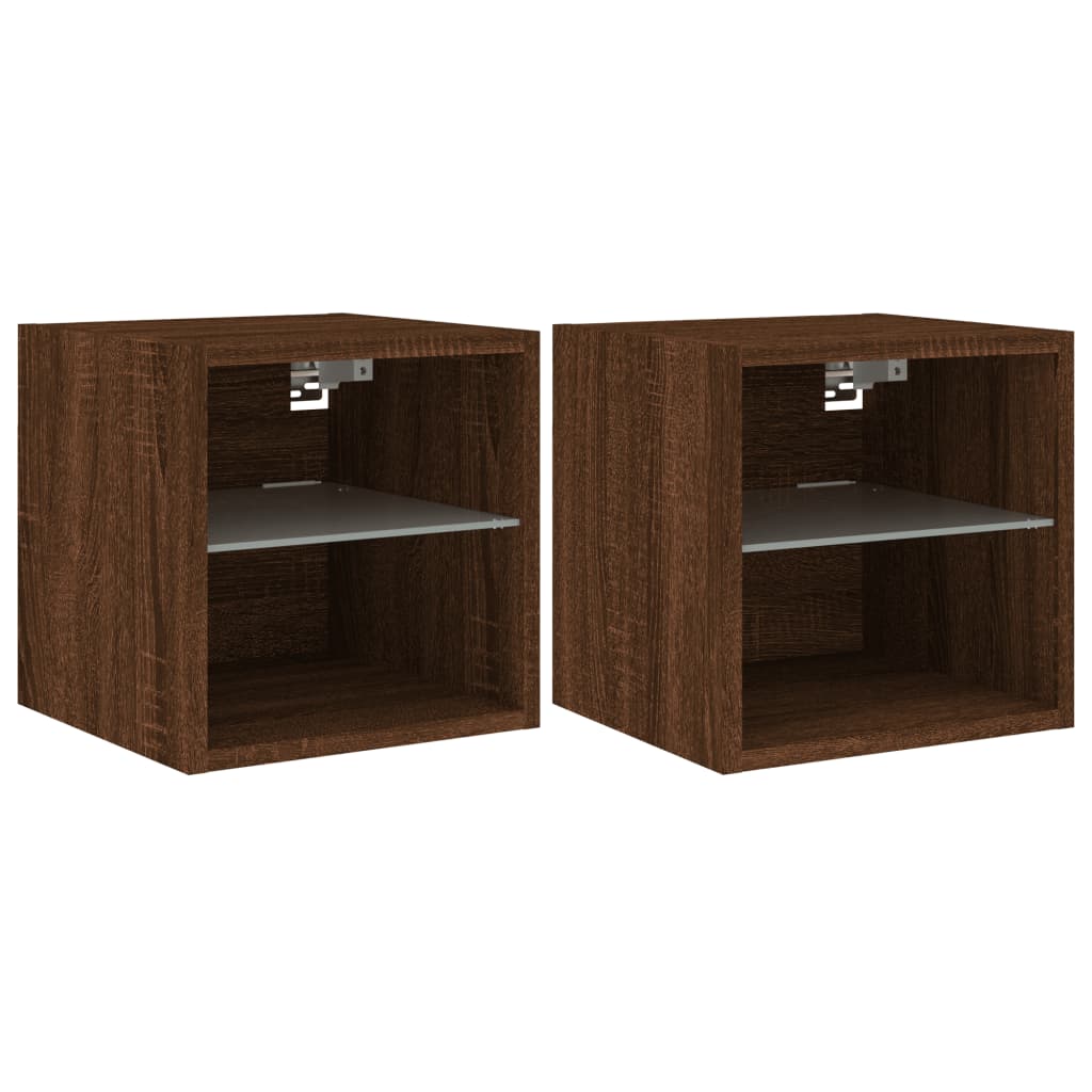 Zidni TV ormarići LED 2 kom smeđa boja hrasta 30 x 28,5 x 30 cm
