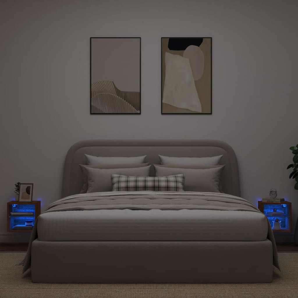 Zidni TV ormarići LED 2 kom smeđa boja hrasta 30 x 28,5 x 30 cm