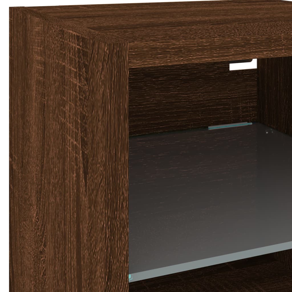 Zidni TV ormarići LED 2 kom smeđa boja hrasta 30 x 28,5 x 30 cm