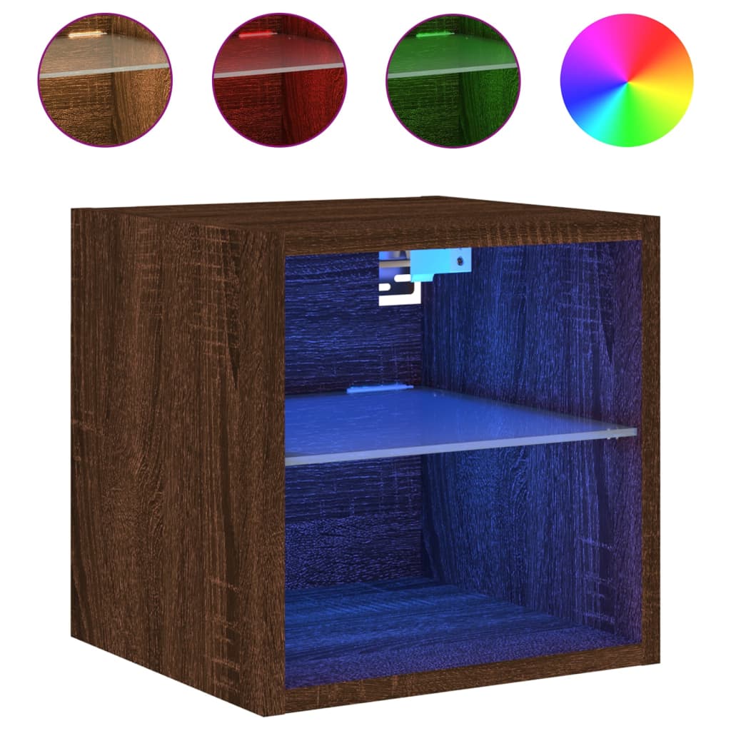 Zidni TV ormarići LED 2 kom smeđa boja hrasta 30 x 28,5 x 30 cm