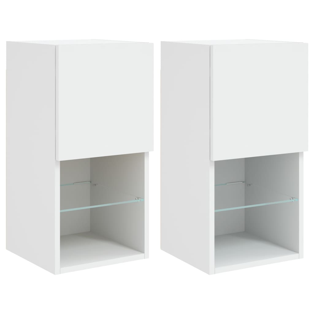 TV ormarići s LED svjetlima 2 kom bijeli 30,5x30x60 cm