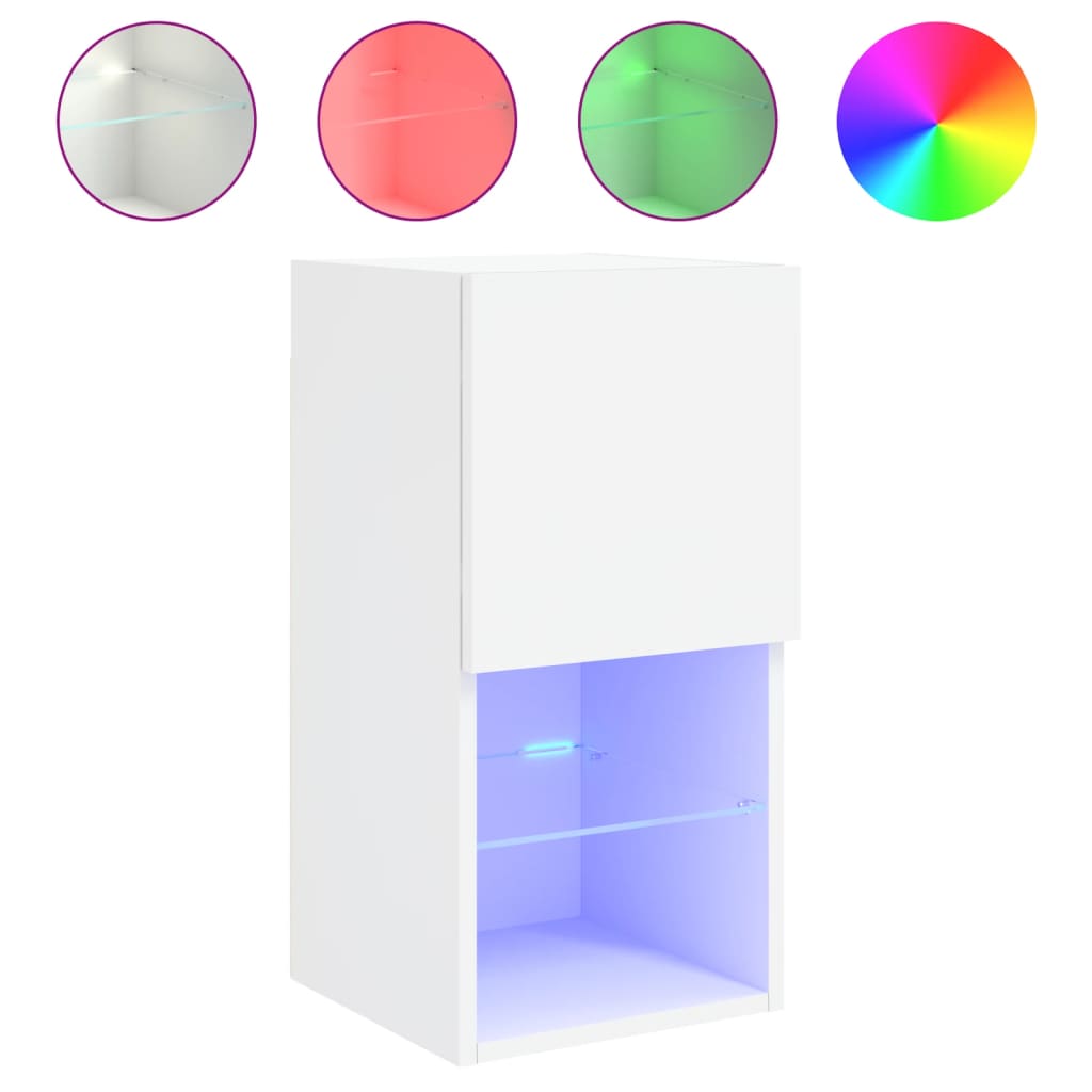 TV ormarići s LED svjetlima 2 kom bijeli 30,5x30x60 cm