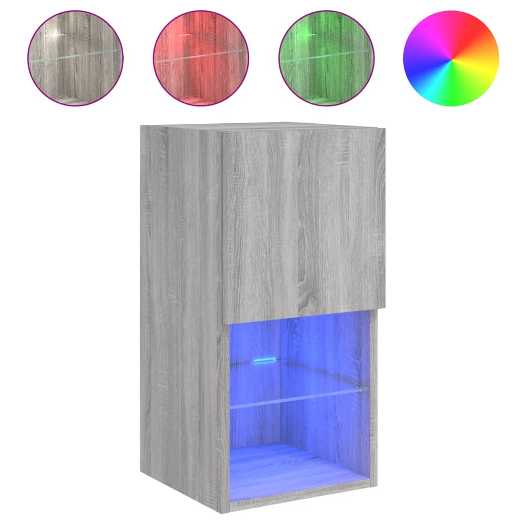 TV ormarić s LED svjetlima boja hrasta 30,5x30x60 cm