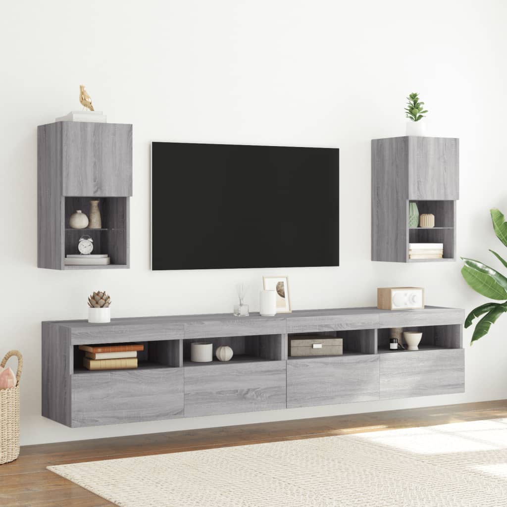TV ormarić s LED svjetlima boja hrasta 30,5x30x60 cm