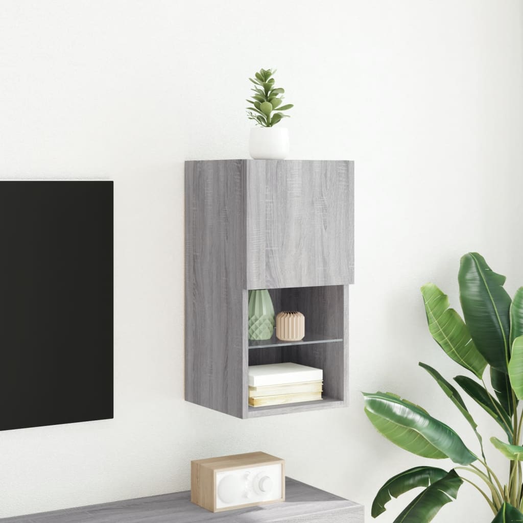 TV ormarić s LED svjetlima boja hrasta 30,5x30x60 cm