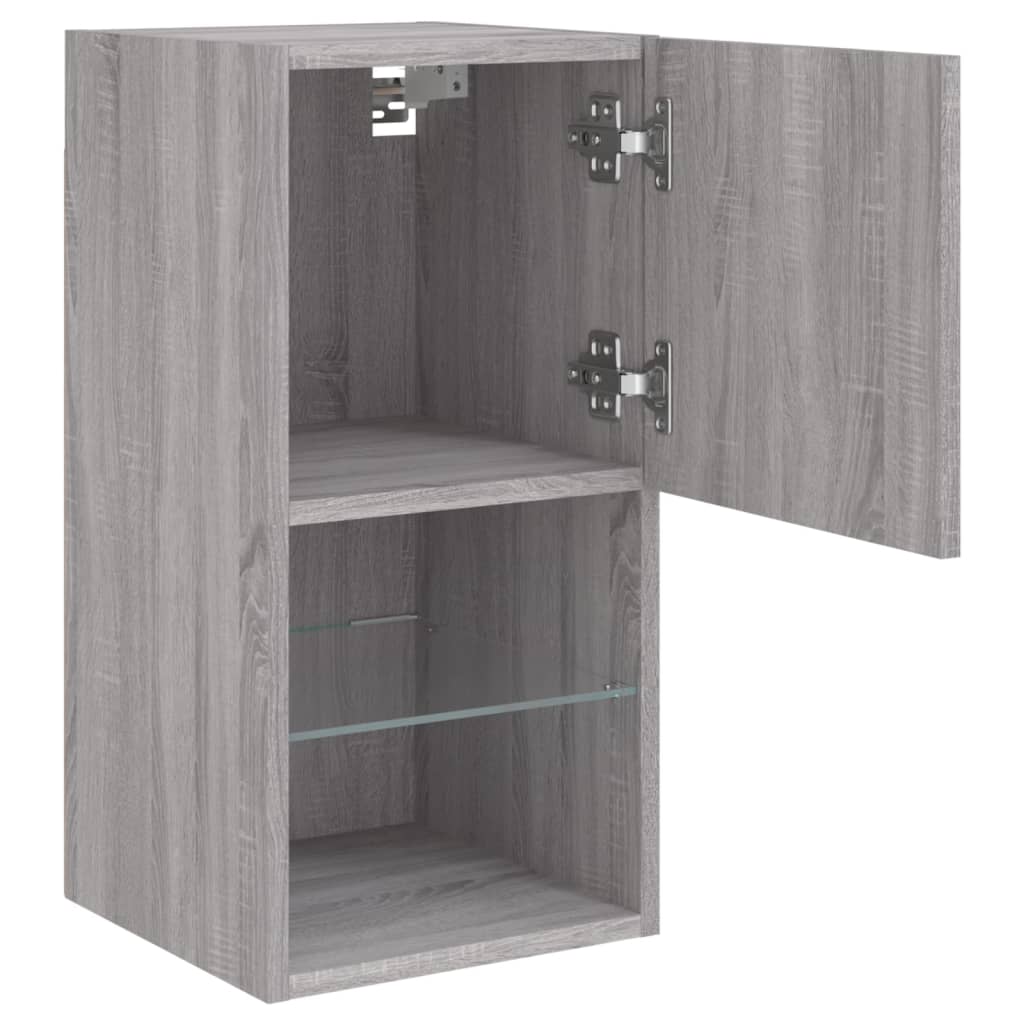 TV ormarić s LED svjetlima boja hrasta 30,5x30x60 cm
