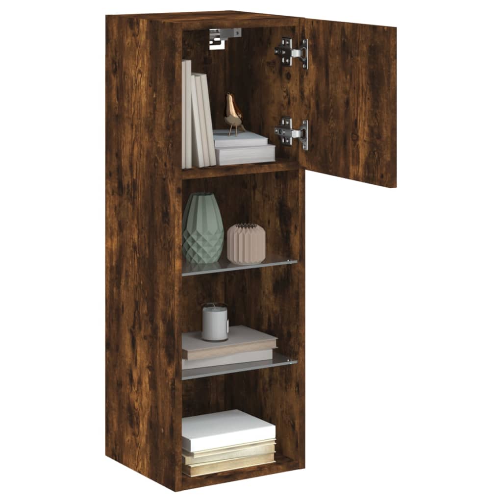 TV ormarić s LED svjetlima boja dimljenog hrasta 30,5x30x90 cm