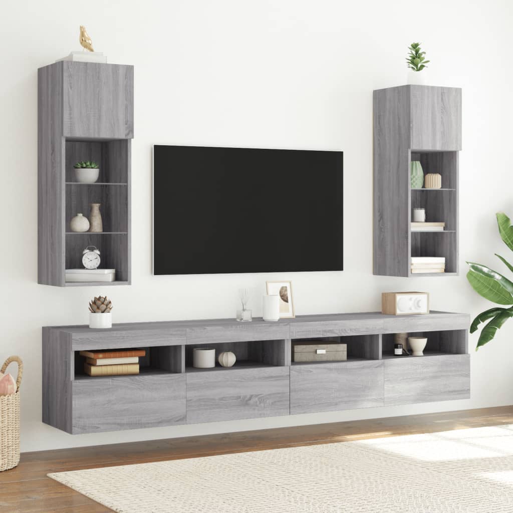 TV ormarić s LED svjetlima boja hrasta sonome 30,5x30x90 cm