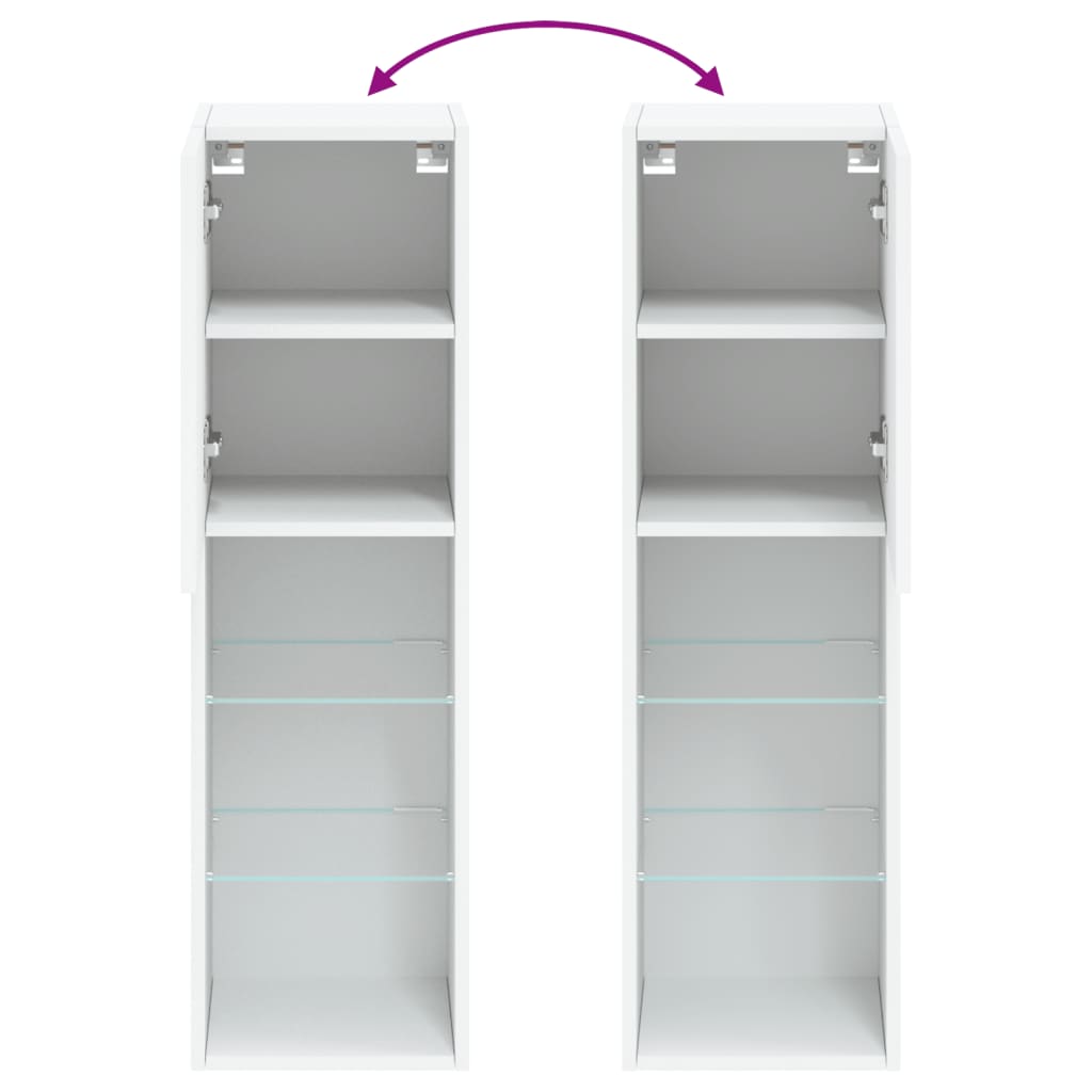TV ormarići s LED svjetlima 2 kom bijeli 30,5x30x102 cm